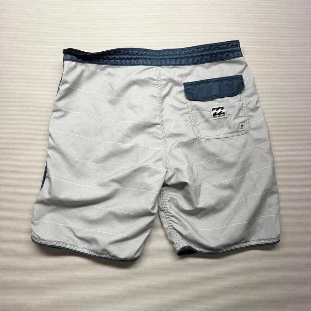 Billabong Men's Blue and White Swim-briefs-shorts